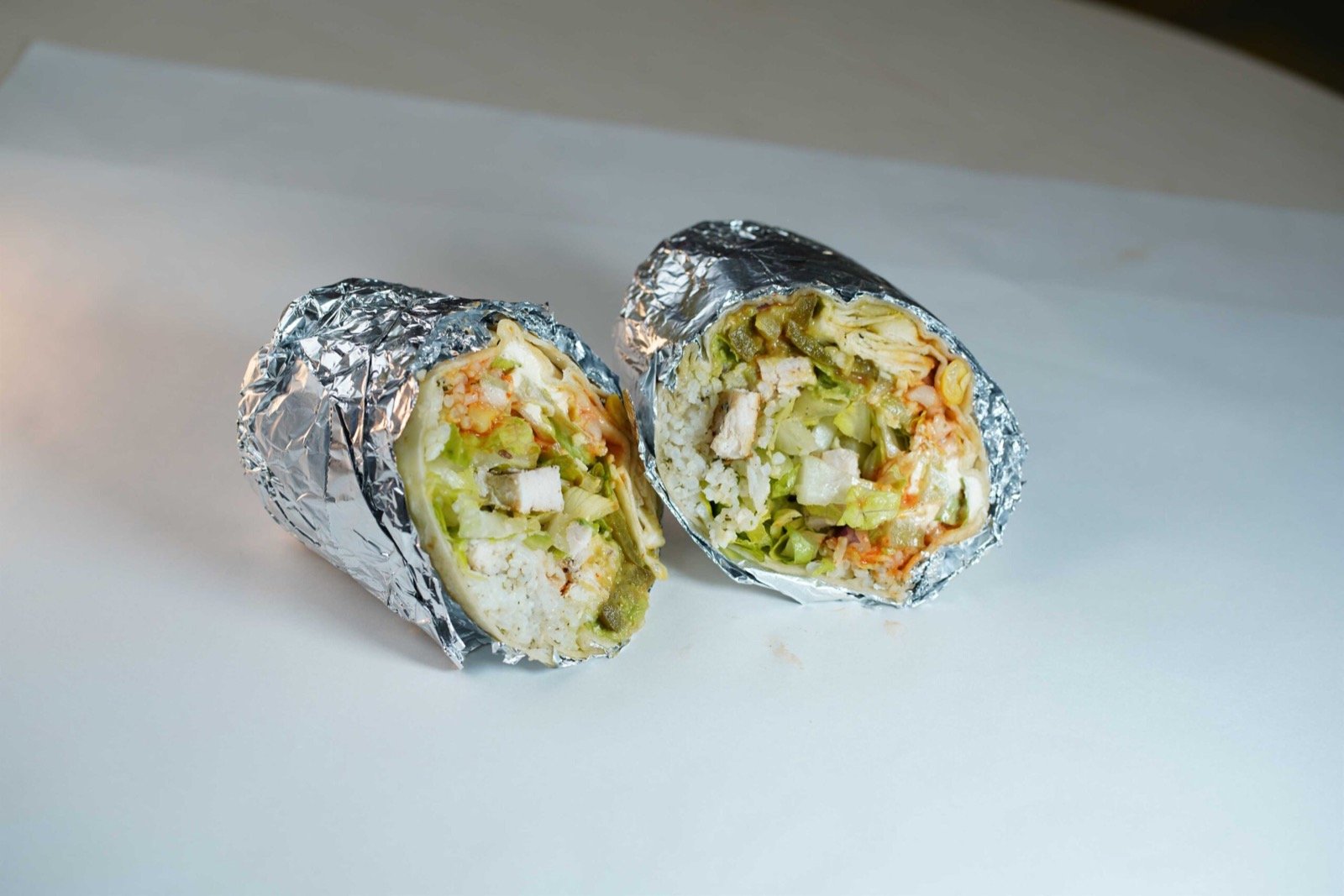 Fresh El Burgerritos burrito packed with grilled beef and vegetables